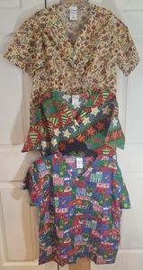 Scrubtime Holiday Uniform scrub Tops size S